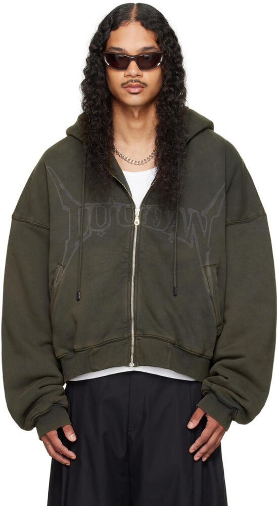 LU'U DAN Black Washed-Out Hoodie Cover