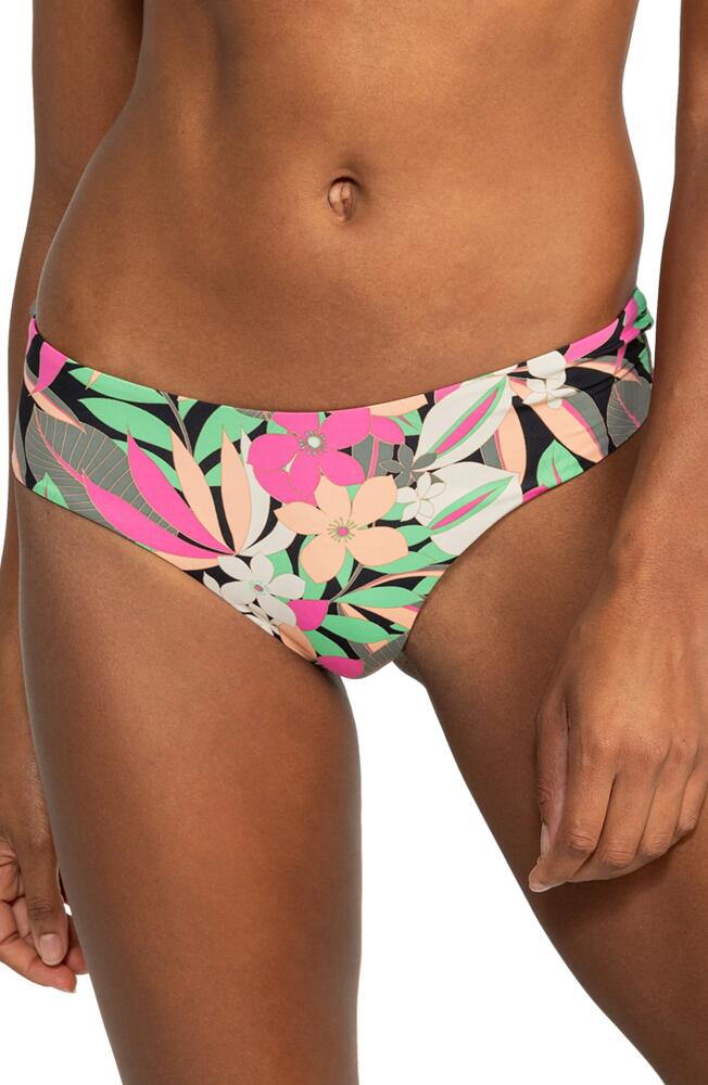 Roxy Beach Classic Cheeky Bikini Bottoms in Anthracite Palm Songs Cover