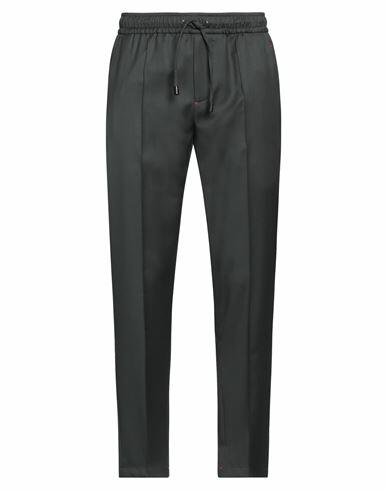 Isaia Man Pants Green Wool Cover