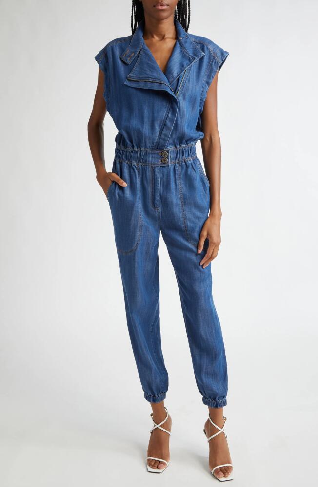 Ramy Brook Hoss Denim Jogger Jumpsuit in Chambray Cover