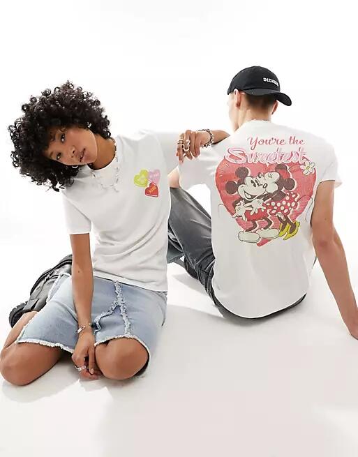 Reclaimed Vintage unisex Disney licensed heart graphic T-shirt in white Cover