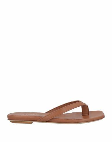 Gia X Pernille Teisbaek Woman Thong sandal Brown Soft Leather Cover