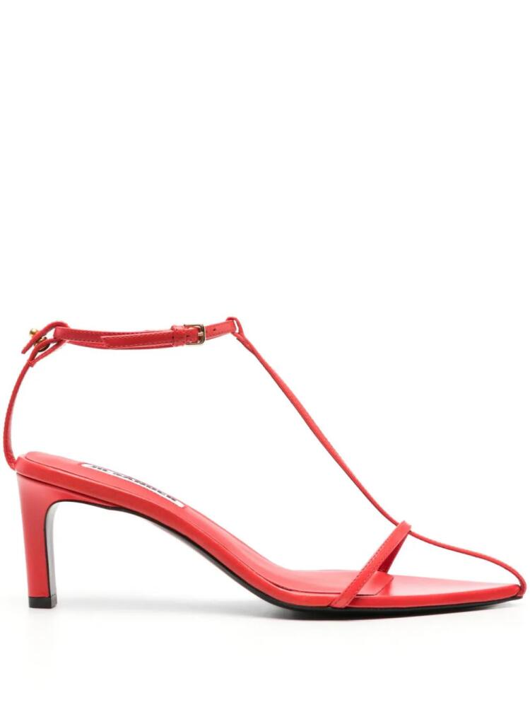 Jil Sander T-bar leather sandals - Red Cover