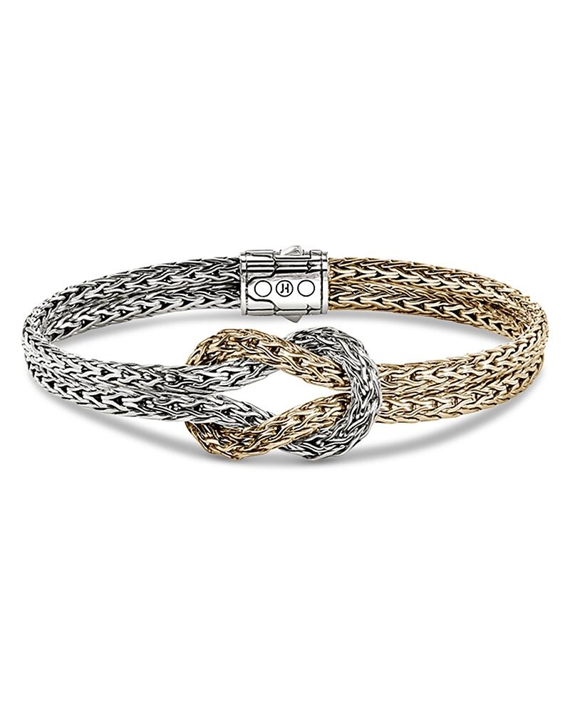 John Hardy 14K Yellow Gold & Sterling Silver Love Knot Woven Chain Statement Bracelet Cover