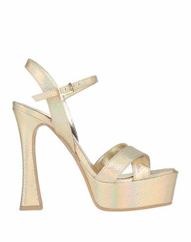 Giampaolo Viozzi Woman Sandals Platinum Leather Cover