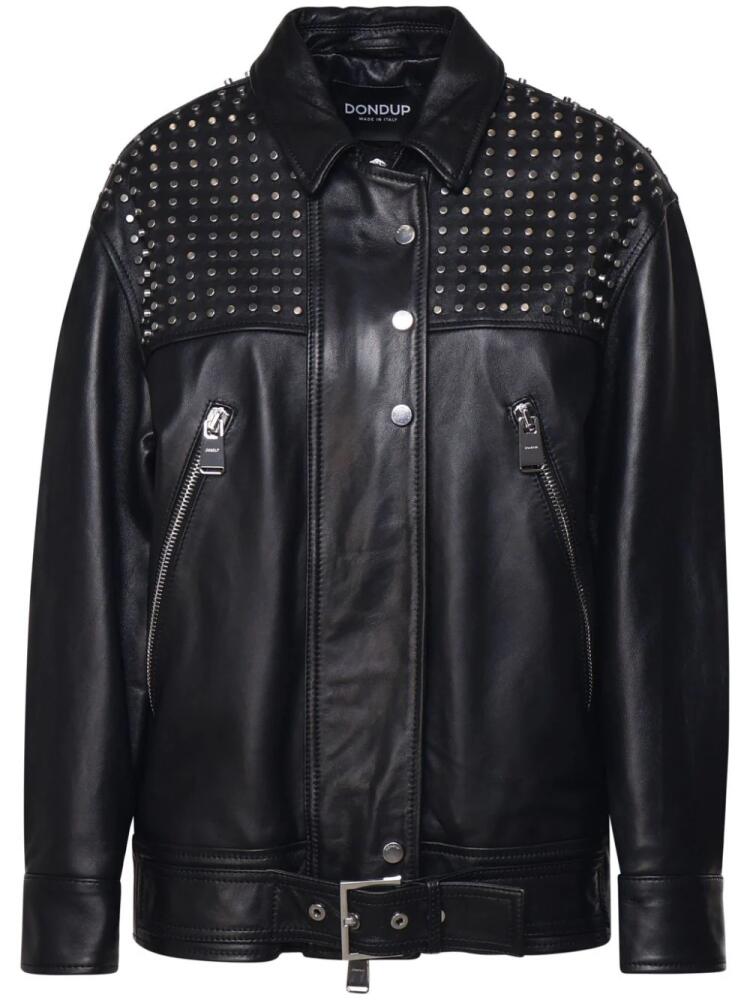 DONDUP stud-embellished leather jacket - Black Cover