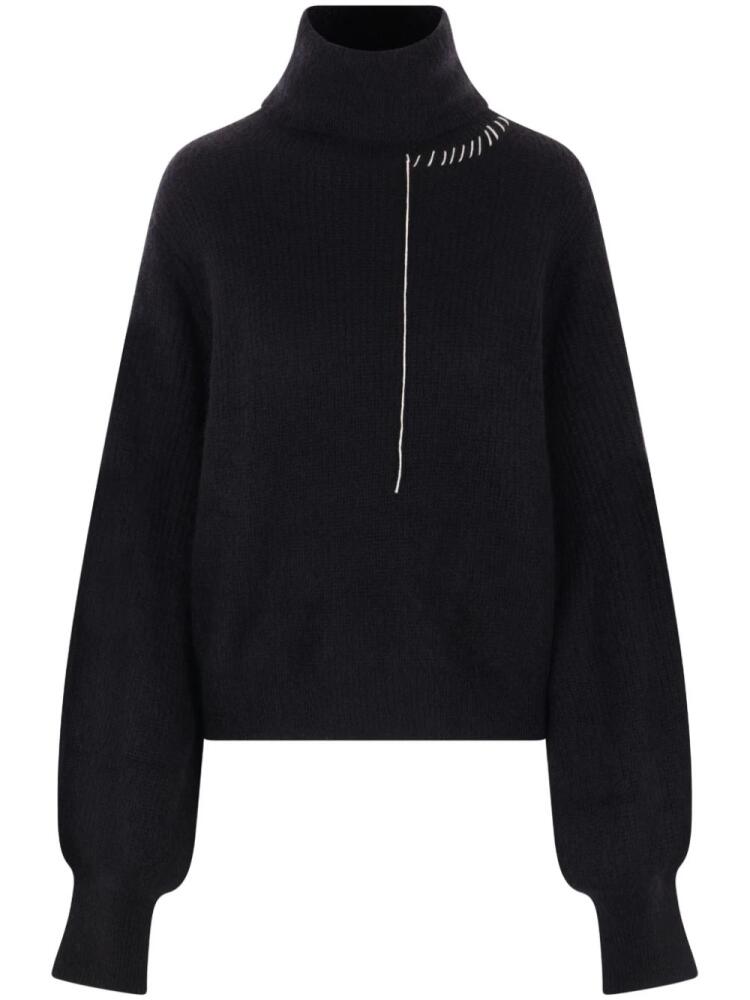 Yohji Yamamoto contrast-stitch jumper - Black Cover