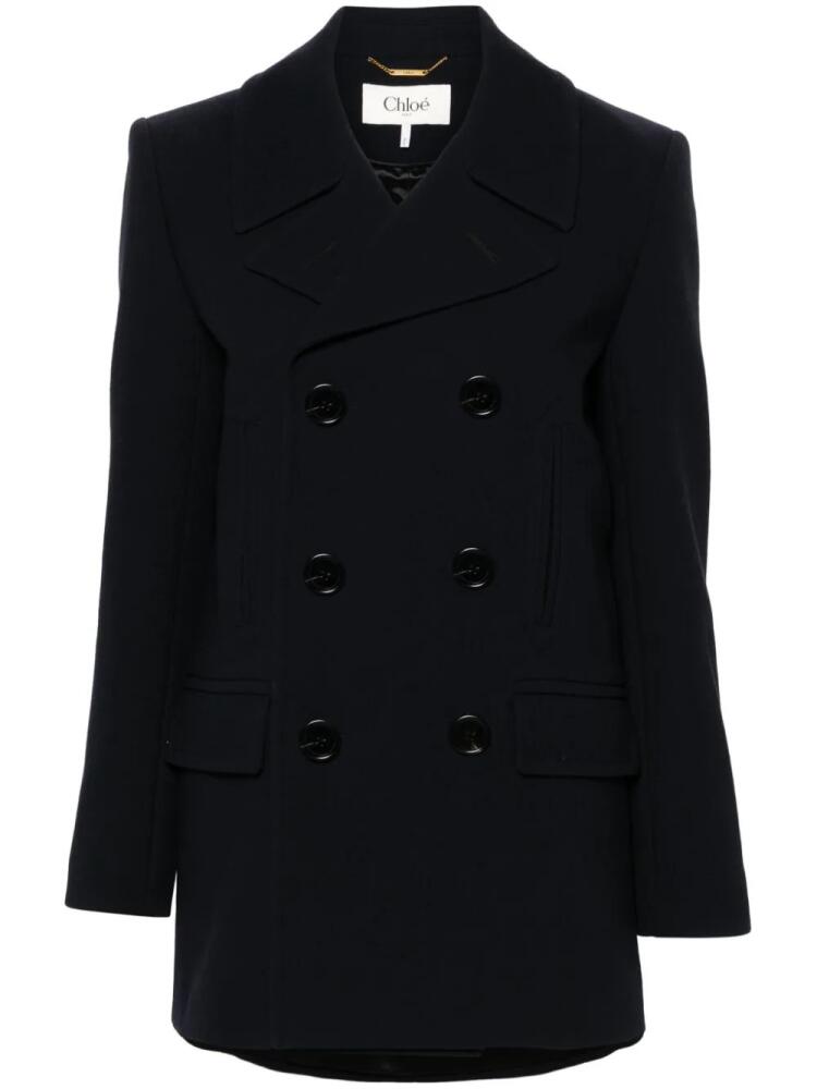 Chloé double-breasted virgin wool coat - Blue Cover