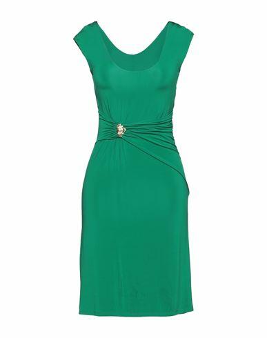 Roberto Cavalli Woman Mini dress Green Viscose, Elastane Cover