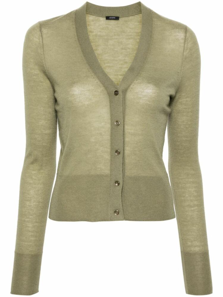 JOSEPH V-neck fine-knit cardigan - Green Cover