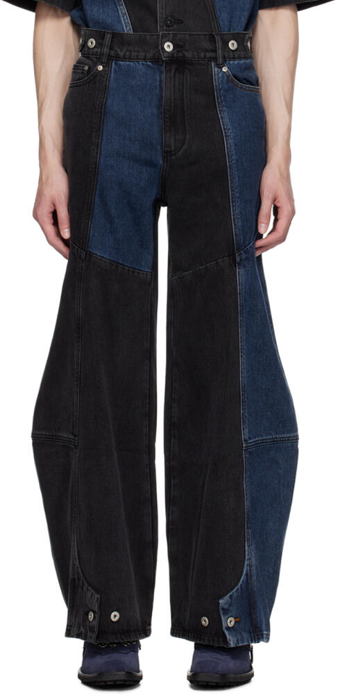 Feng Chen Wang Black & Blue Paneled Jeans Cover