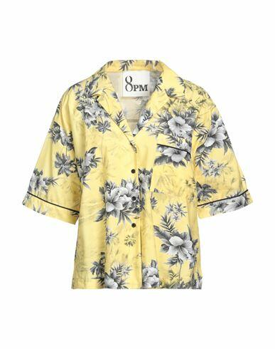 8pm Woman Shirt Yellow Cotton, Polyester Cover