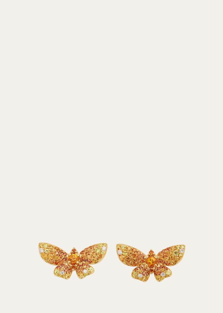 Stefere Yellow Gold Yellow Sapphire and White Diamond Earrings from The Butterfly Collection Cover