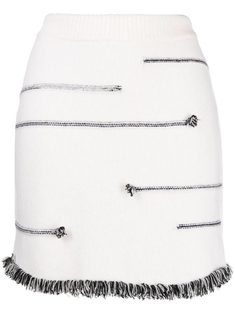 Sonia Rykiel contrasting-stitch detail skirt - White Cover