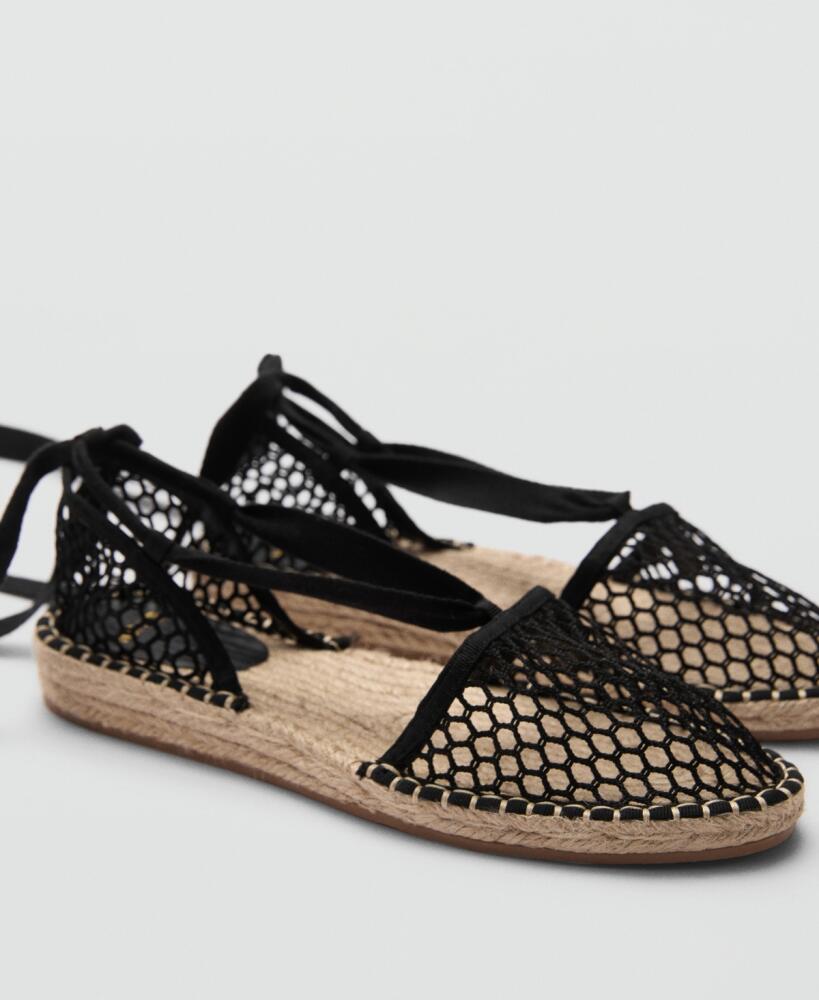 Mango Women's Openwork Espadrilles - Black Cover