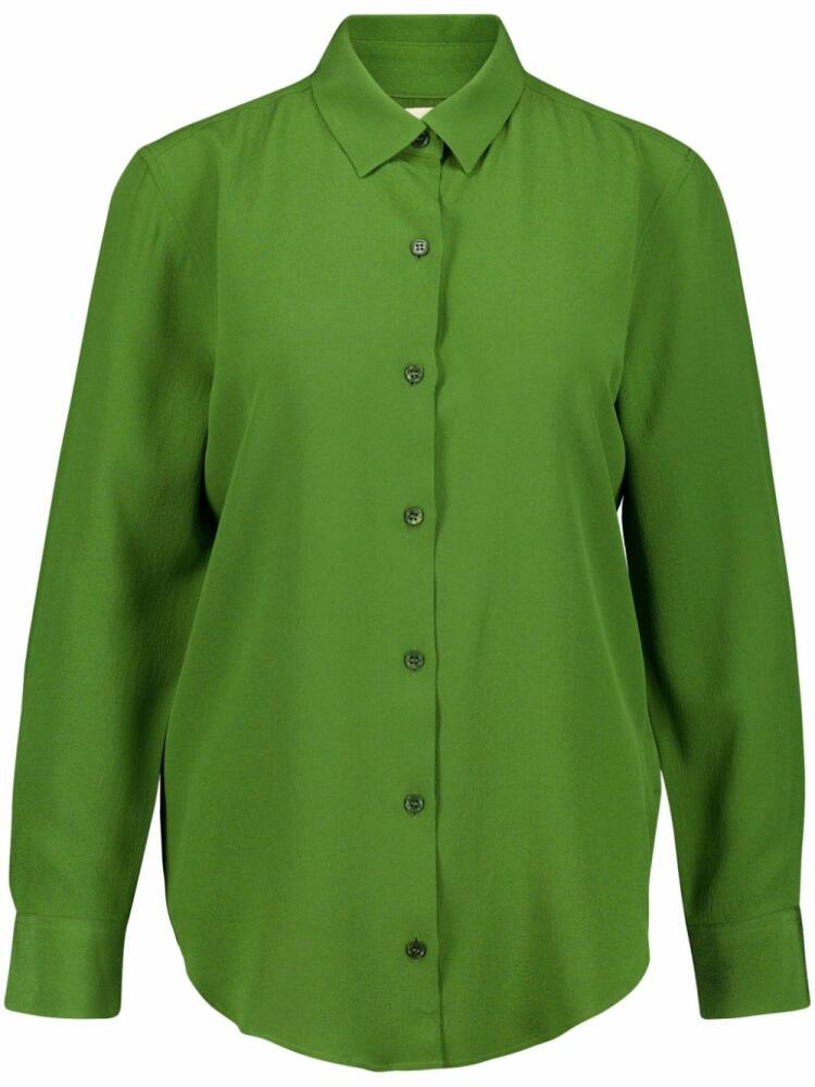 PAULA silk crepe shirt - Green Cover