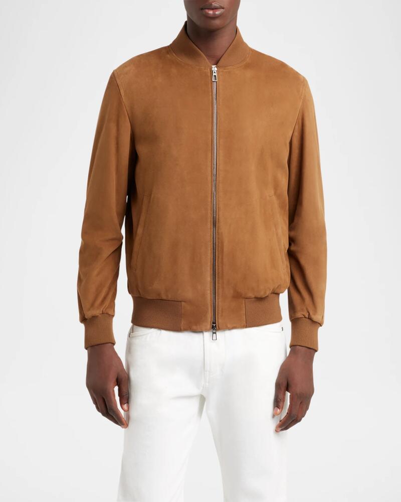 Loro Piana Men's Suede Bomber Jacket Cover