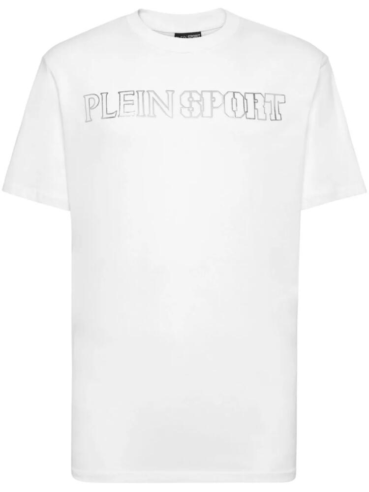 Plein Sport logo-print cotton T-shirt - White Cover