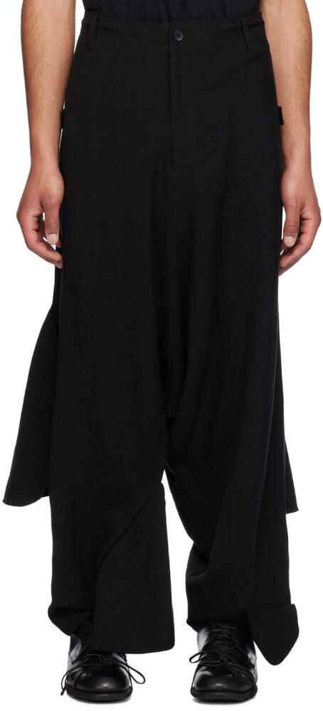 YOHJI YAMAMOTO Black Sarouel Cargo Pants Cover