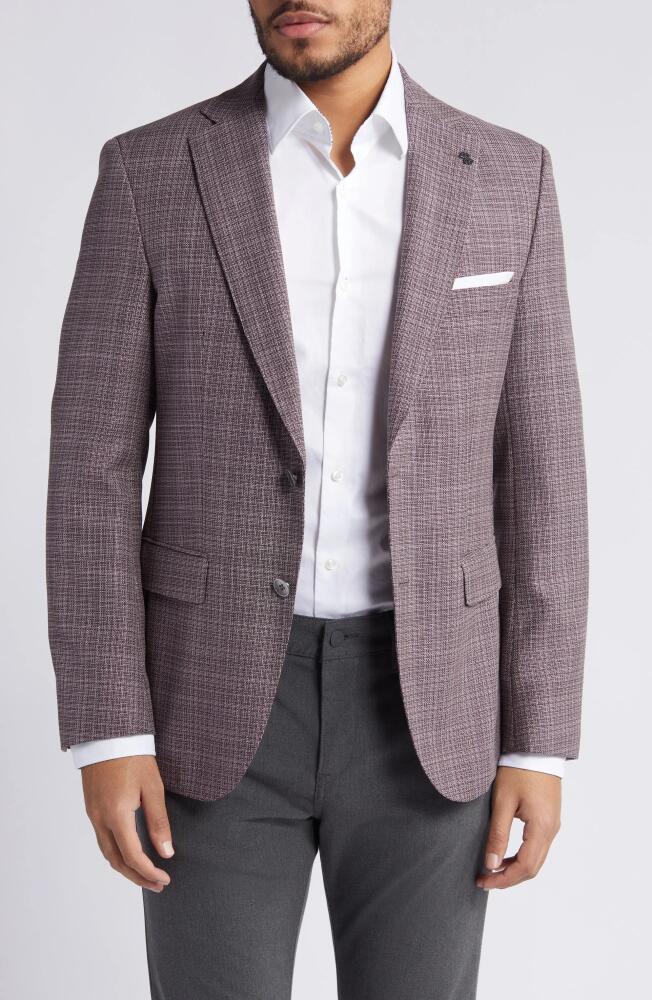 BOSS Hutson Mélange Wool Sport Coat in Open Brown Cover