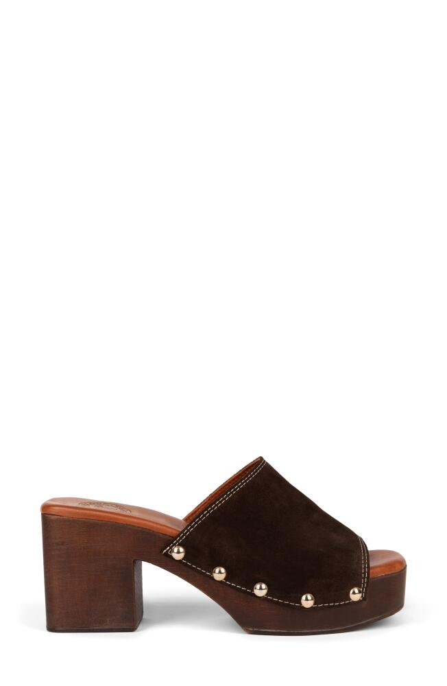 Penelope Chilvers Arusha Platform Slide Sandal in Bitter Chocolate Cover