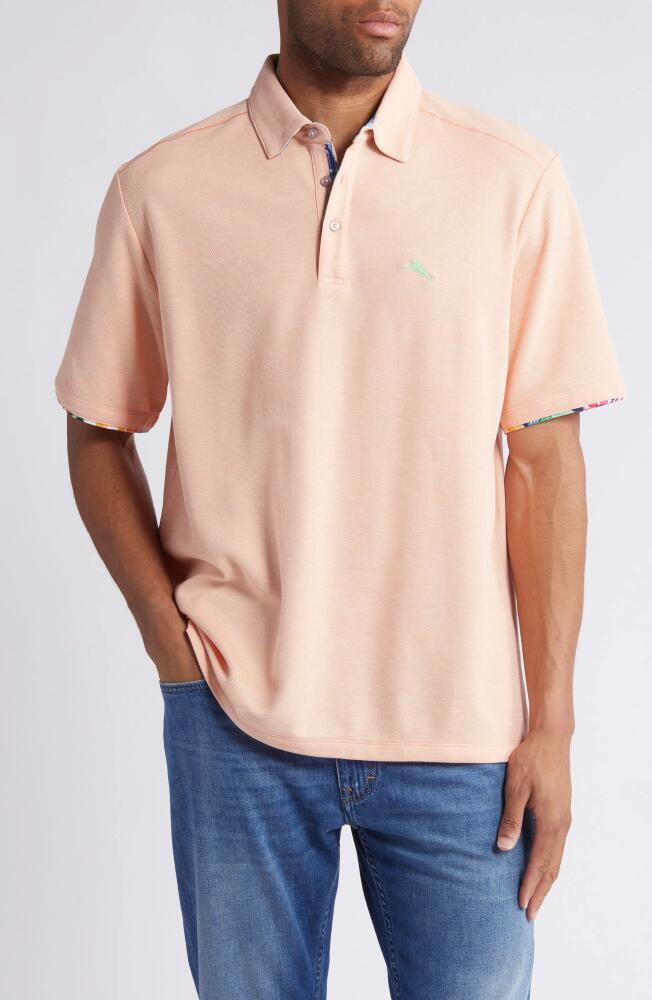 Tommy Bahama Perfectly Paradise IslandZone Five O'Clock Performance Polo in Passion Peach Heather Cover