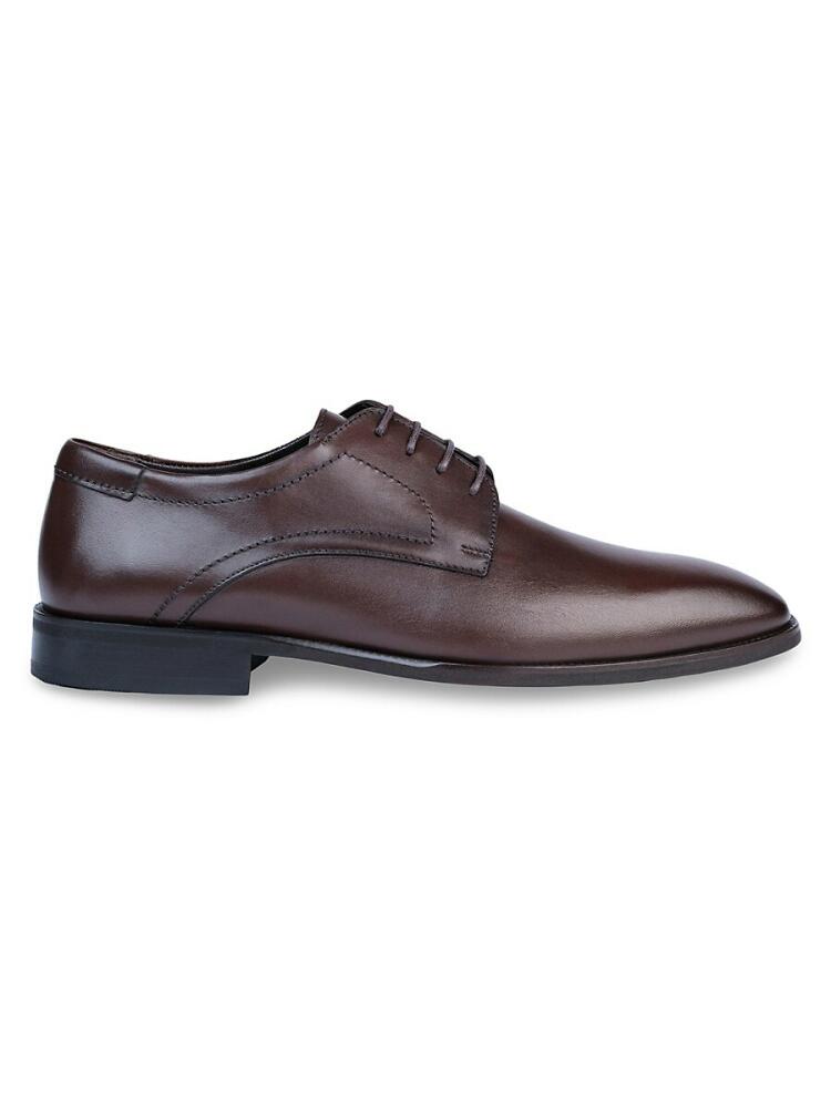 Vellapais Men's Leather Derby Shoes - Dark Brown Cover