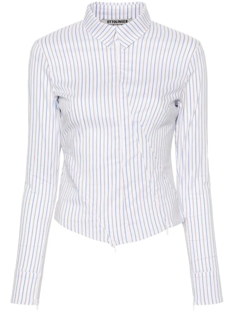 Ottolinger striped zip-up shirt - White Cover