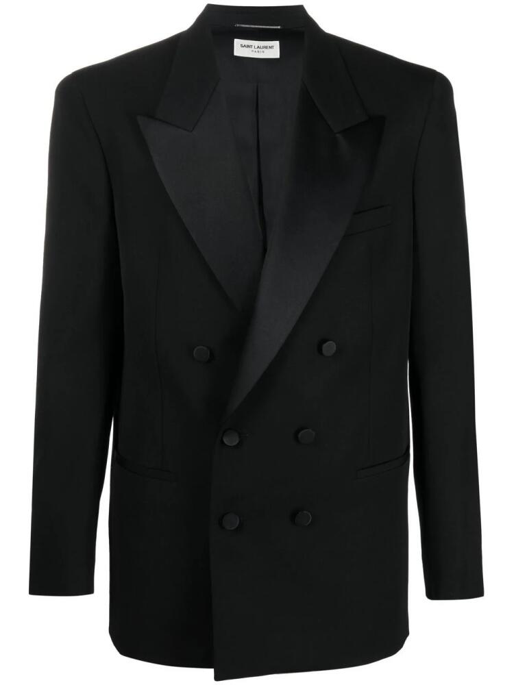 Saint Laurent double-breasted wool blazer - Black Cover