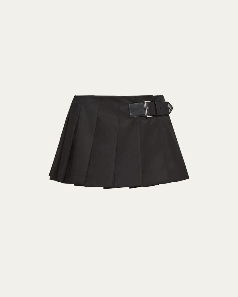 Prada Pleated Re-Nylon Mini Skirt Cover