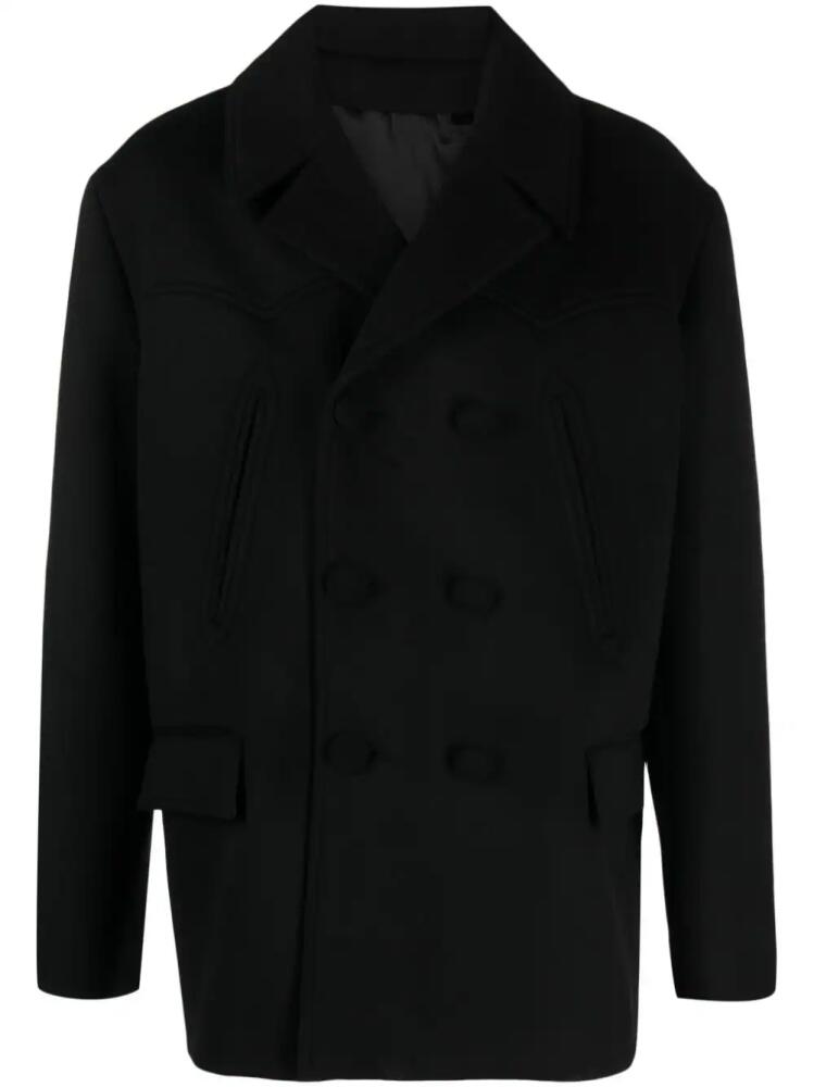 Balmain double-breasted wool coat - Black Cover