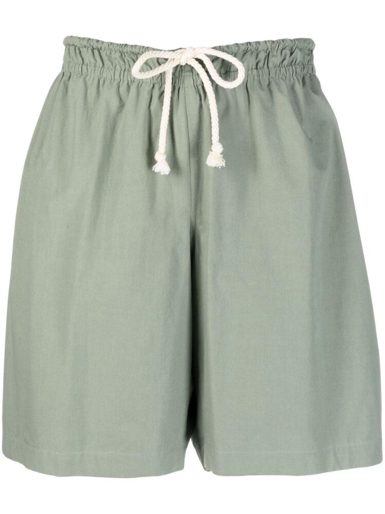 Jil Sander drawstring-waist cotton shorts - Green Cover