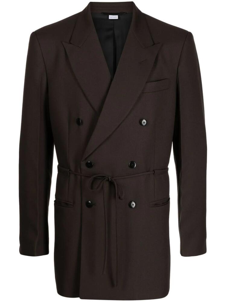 Random Identities drawstring-waisted long-sleeve blazer - Brown Cover