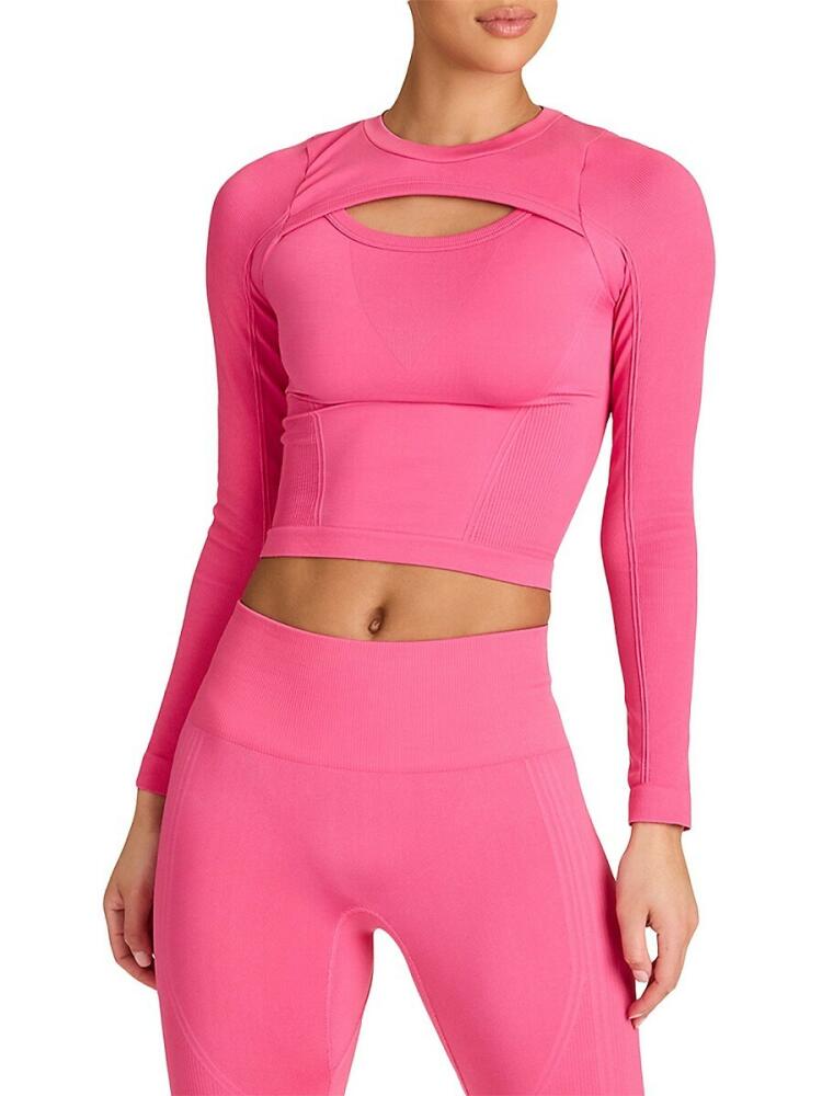 Alala Women's Slash Cutout Active Top - Punch Pink Cover