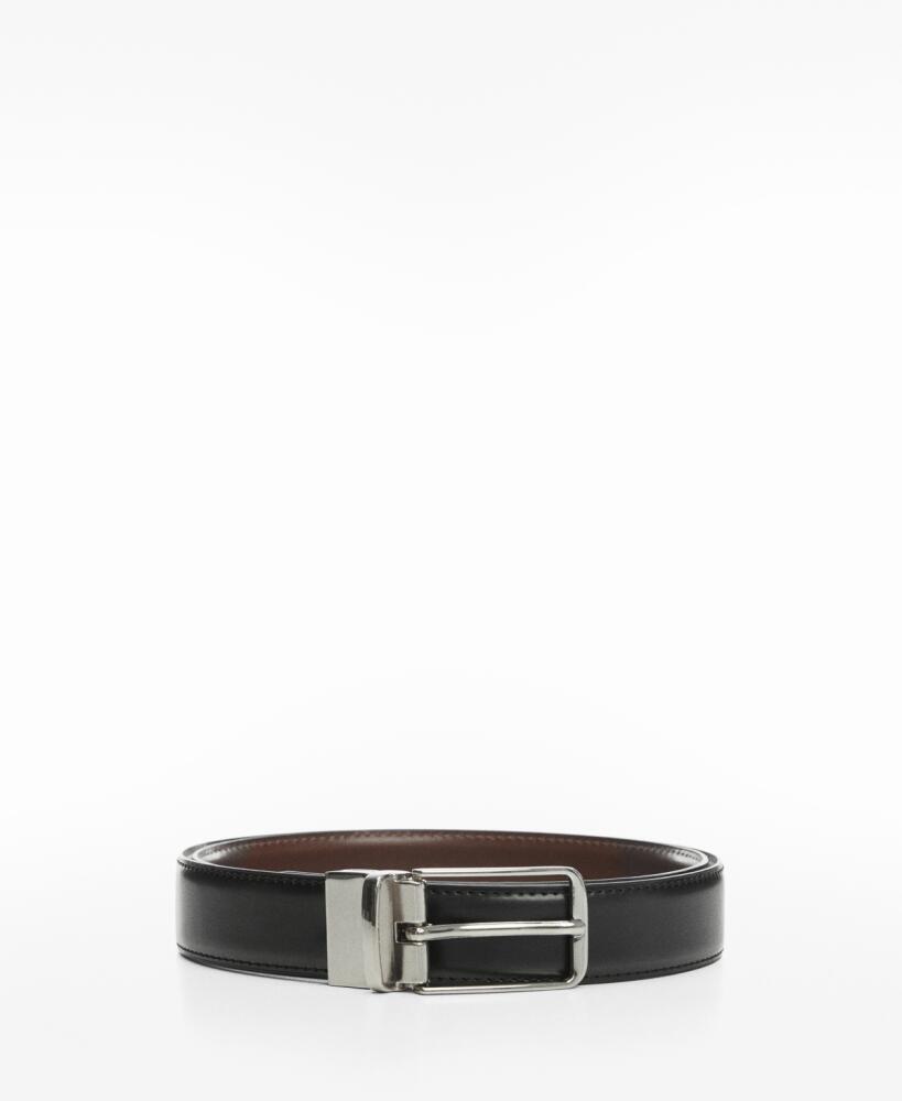 Mango Men's Leather Reversible Belt - Black Cover