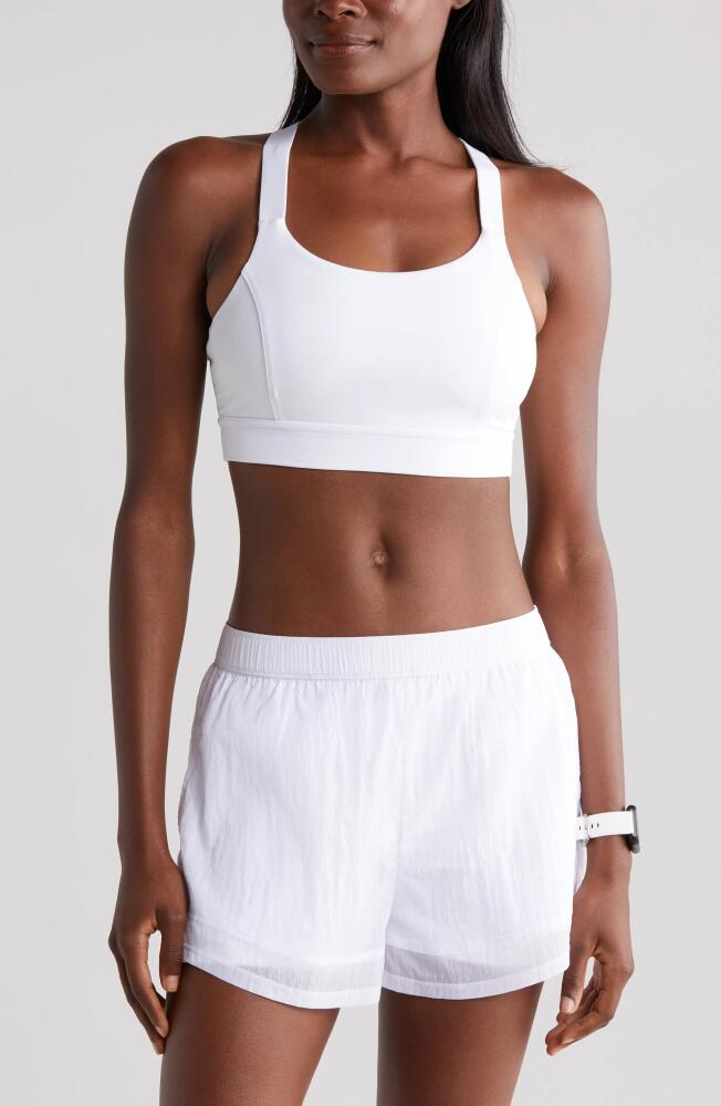 zella Studio Luxe Lite Court Sports Bra in White Cover