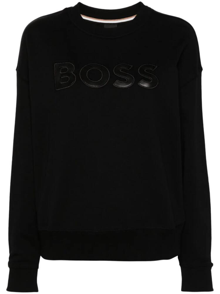 BOSS logo-patch cotton sweatshirt - Black Cover