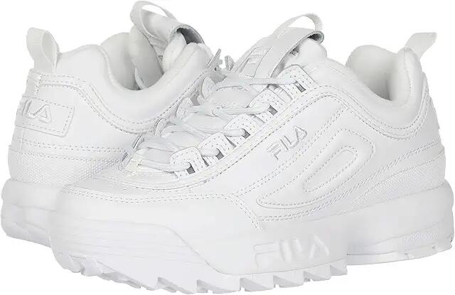 Fila Disruptor II Premium Fashion Sneaker (White/White/White) Women's Shoes Cover