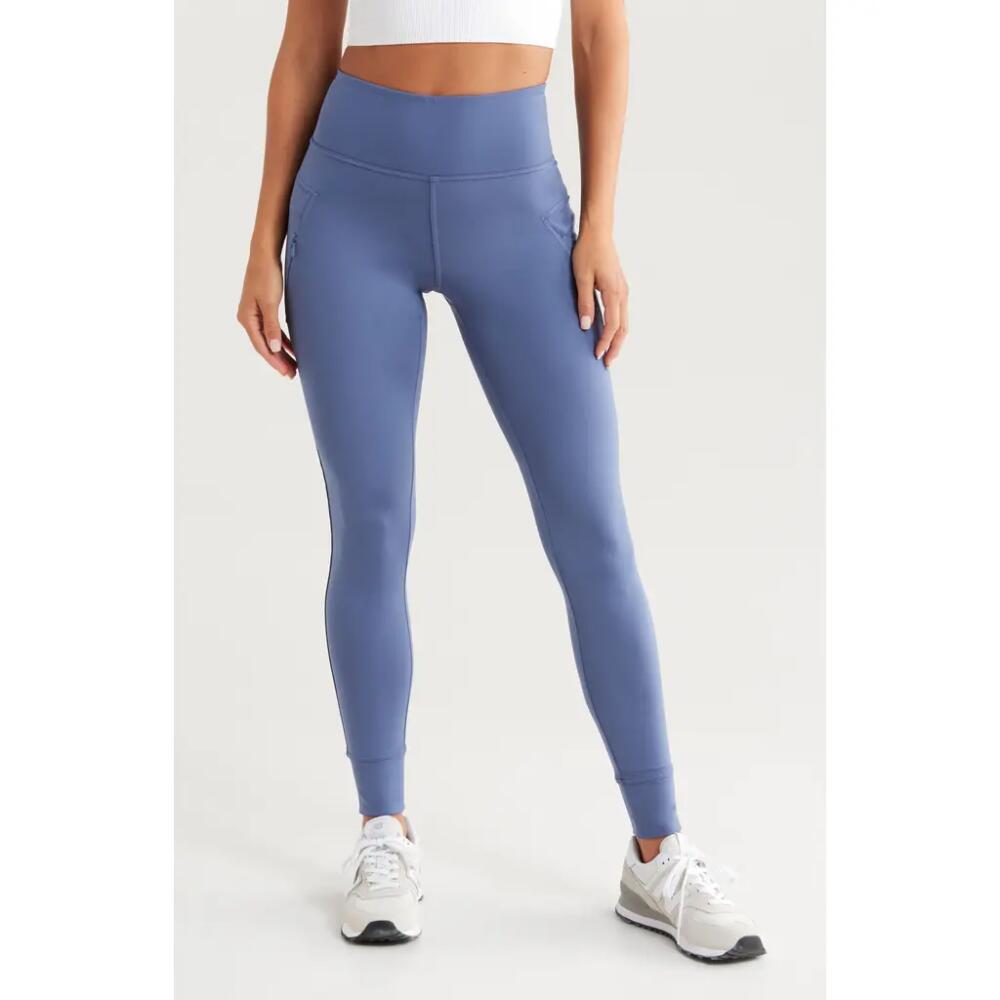 Zella Fleece Lined Performance Pocket Leggings in Blue Indigo Cover