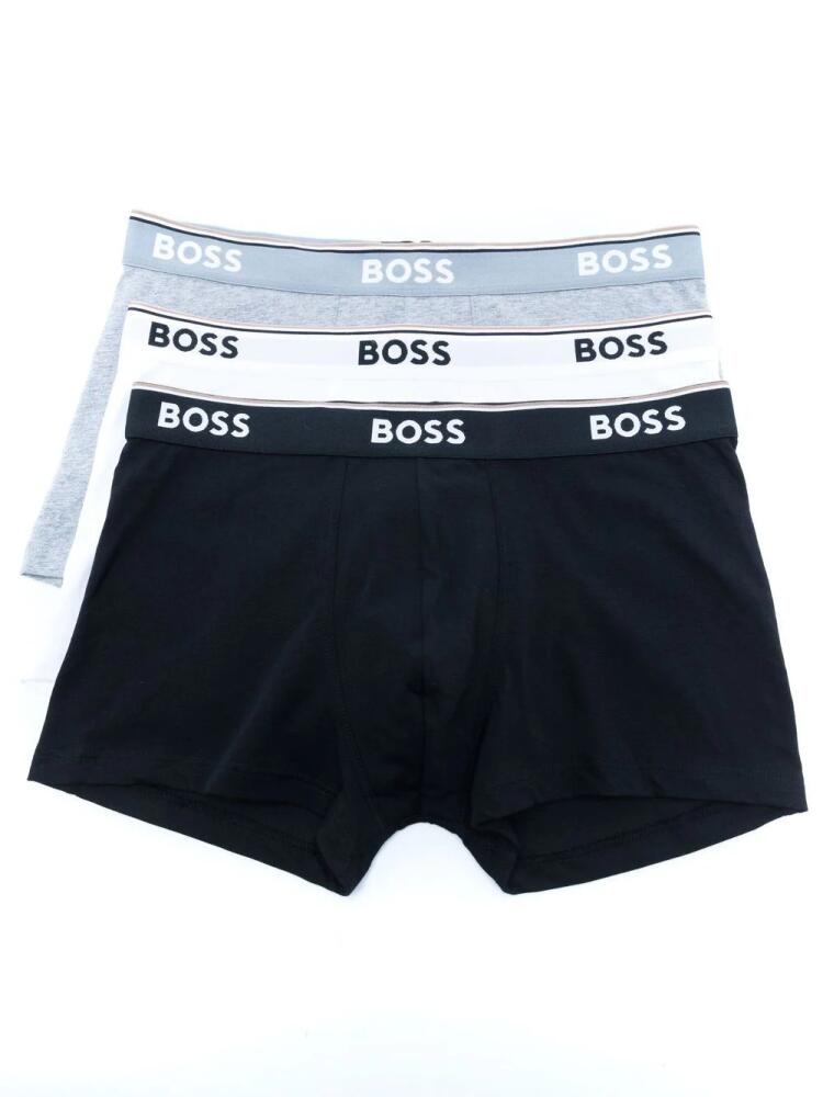 BOSS stripe-trim logo-waistband boxers - Black Cover