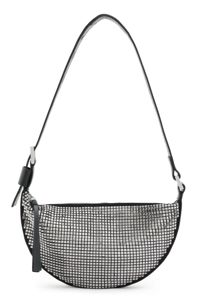 AllSaints Half Moon Studded Shoulder Bag in Black Cover