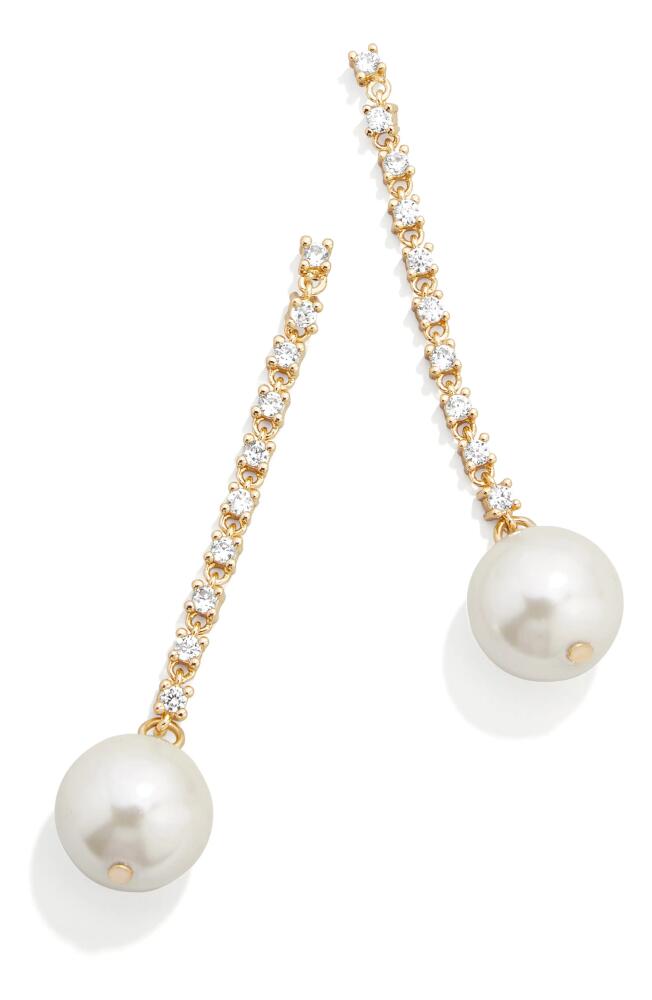 BaubleBar Laney Imitation Pearl Linear Drop Earrings Cover