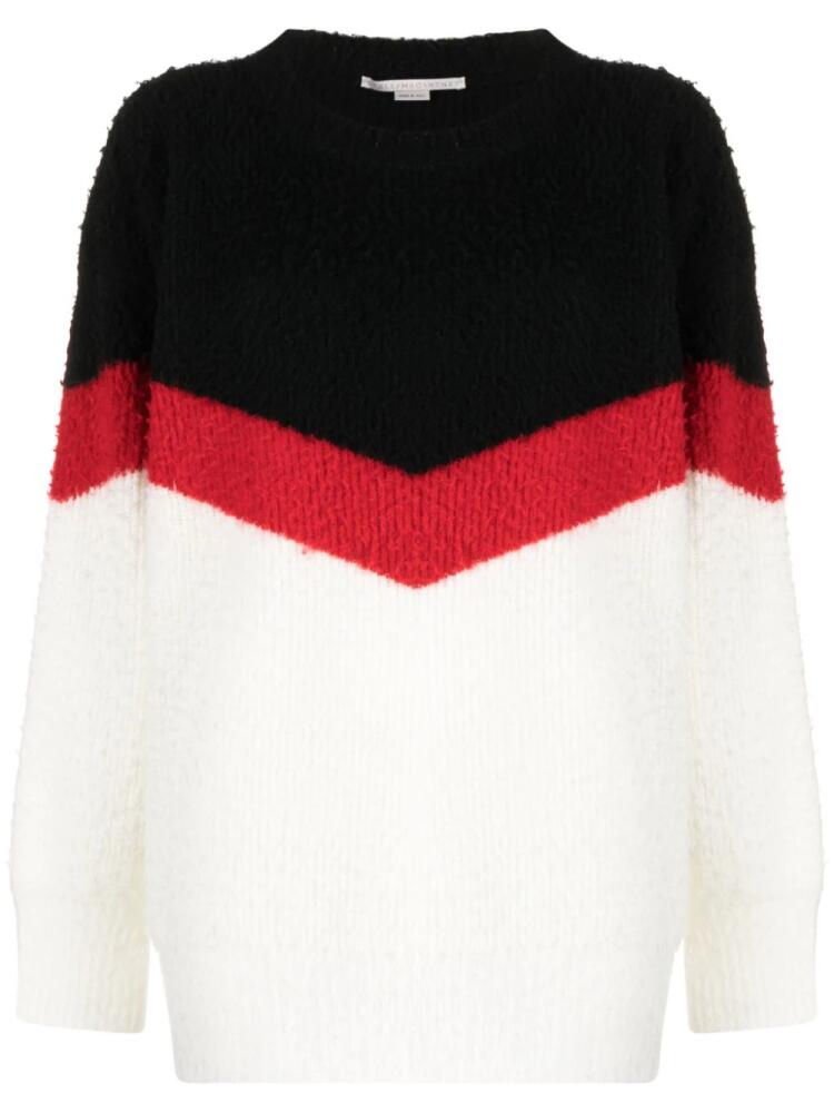 Stella McCartney chevron-striped chunky-knit jumper - White Cover