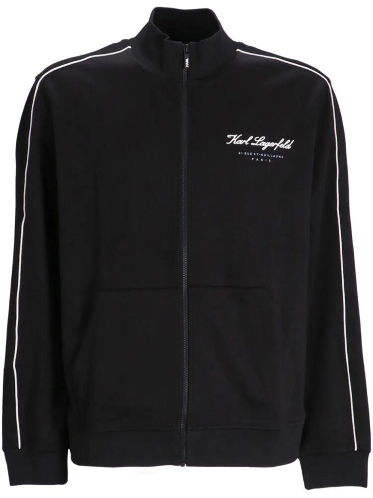 Karl Lagerfeld logo-print zip-up jacket - Black Cover