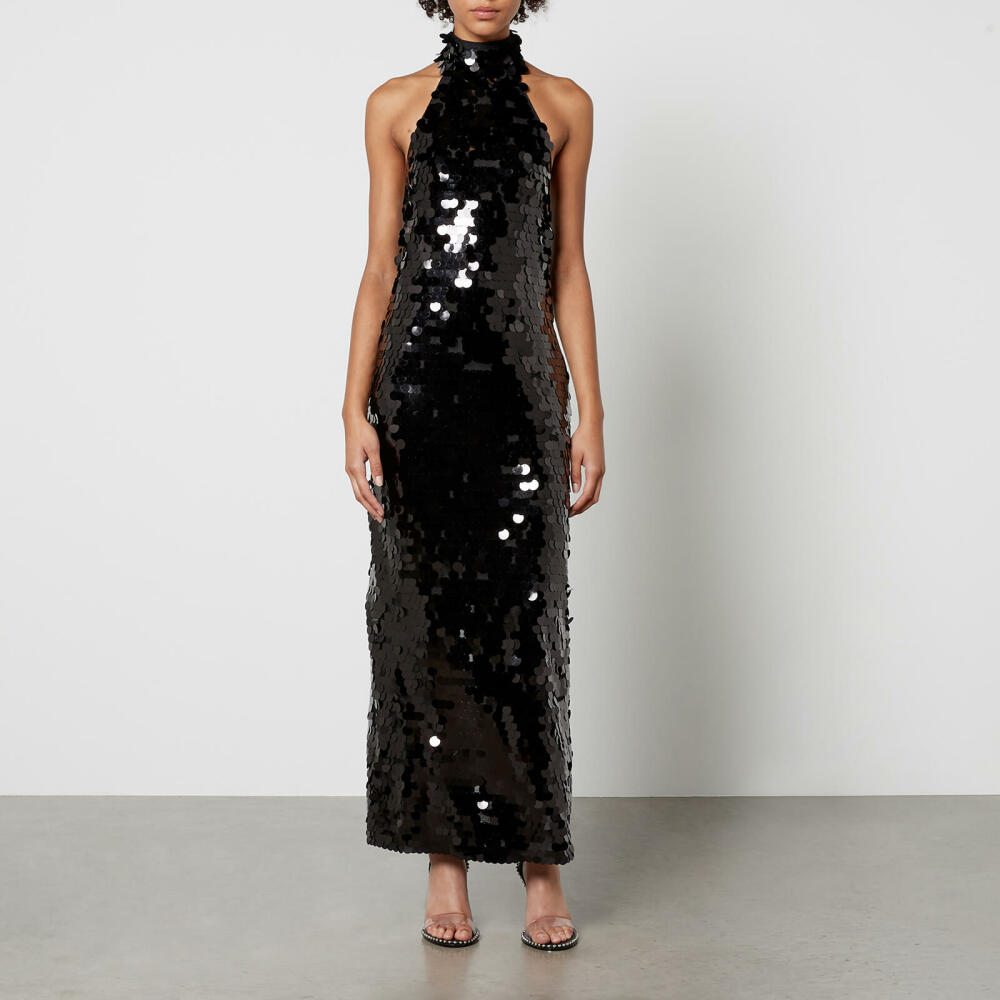 De La Vali Capella Sequined Mesh Midi Dress Cover