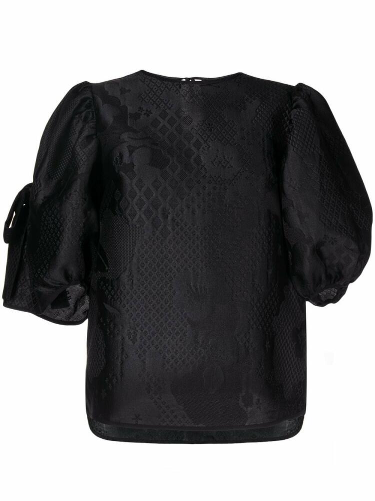 Cecilie Bahnsen cropped puff-sleeve blouse - Black Cover