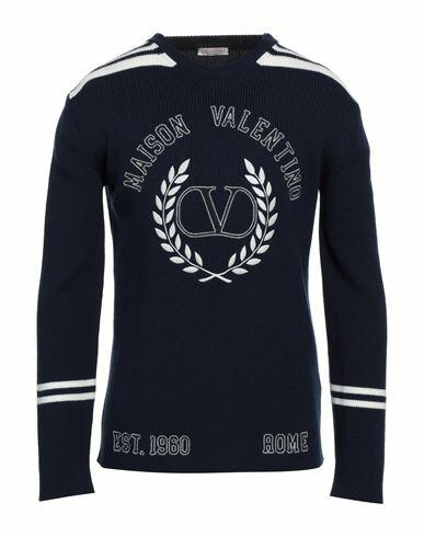 Valentino Garavani Man Sweater Midnight blue Virgin Wool, Polyester Cover