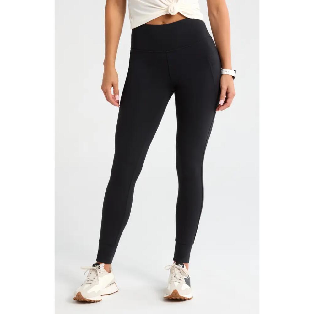 Zella Fleece Lined Performance Pocket Leggings in Black Cover