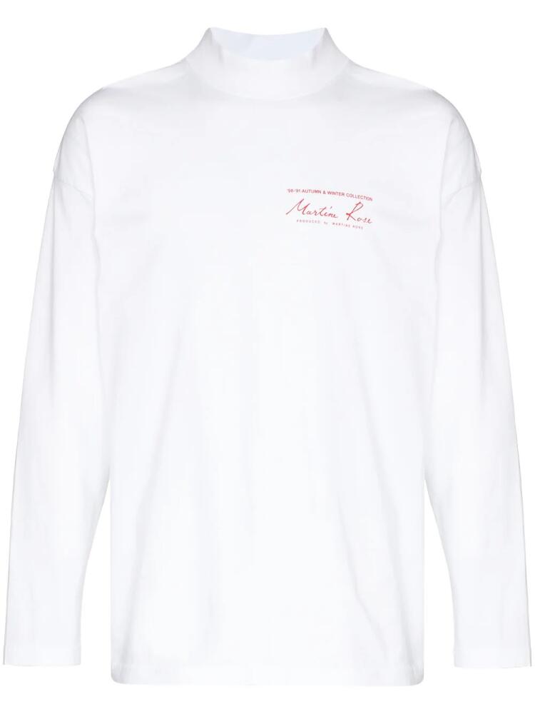 Martine Rose logo-print long-sleeve T-shirt - White Cover