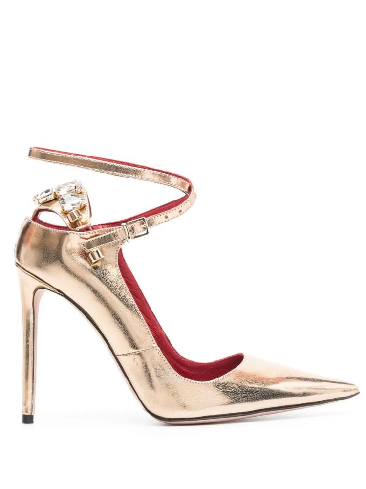 HARDOT 115mm metallic ankle-strap pumps - Gold Cover